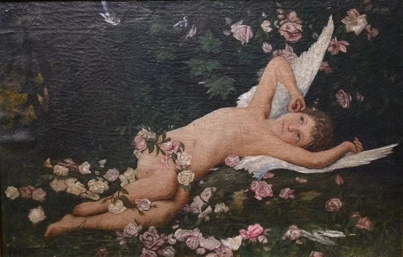Cupido tra le rose